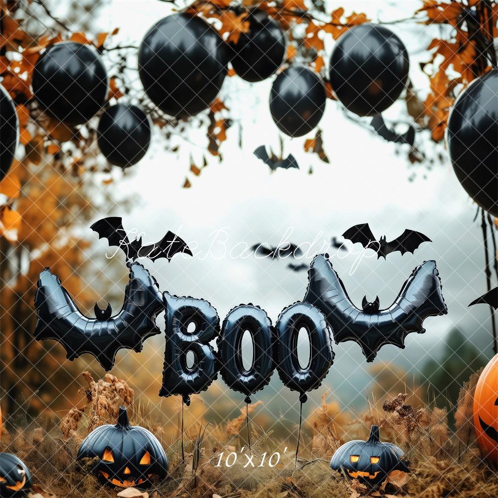 Kate Halloween Forest Balloons Pumpkins Backdrop Designed by Patty Roberts