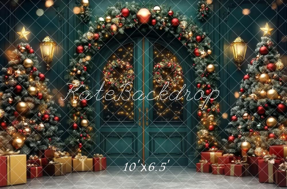 Kate Christmas Tree Arched Door Garland Backdrop Designed by Lidia Redekopp