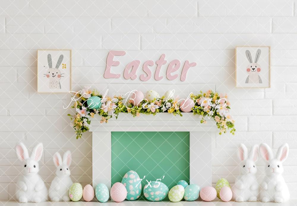 TEST Kate Easter Bunny Egg Fireplace  Backdrop Designed by Patty Roberts