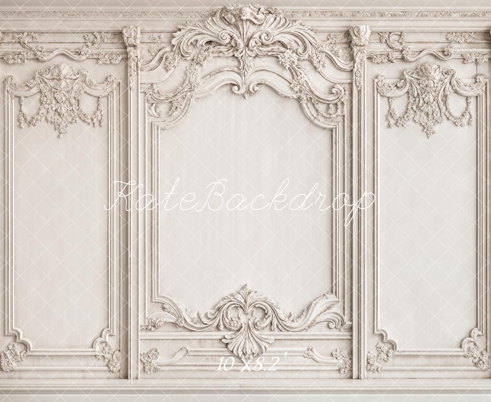 Kate Vintage White Elegant Wall Backdrop Designed by Emetselch