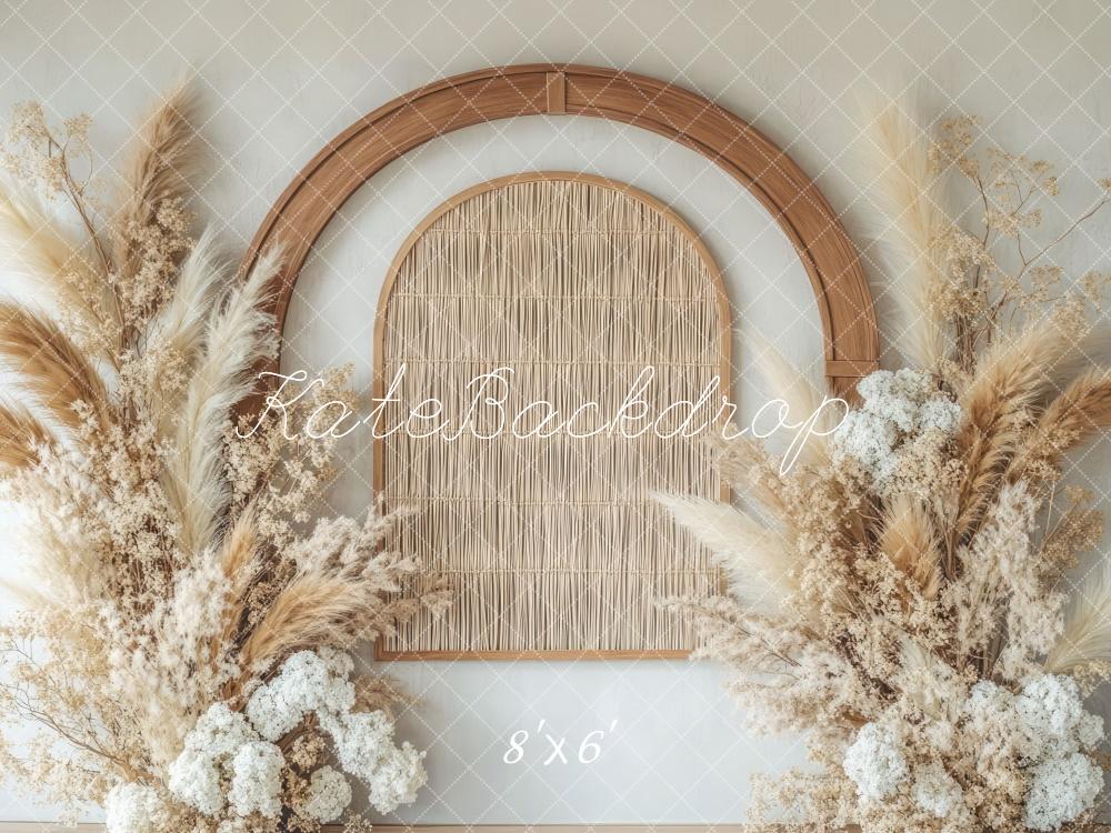 Kate Boho Floral Arch Neutral Backdrop Designed by Mini MakeBelieve