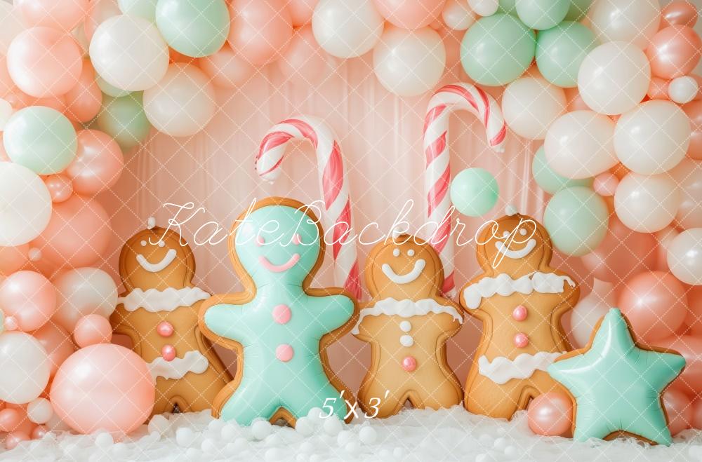 Kate Christmas Gingerbread Candy Balloon Arch Backdrop Designed by Patty Roberts