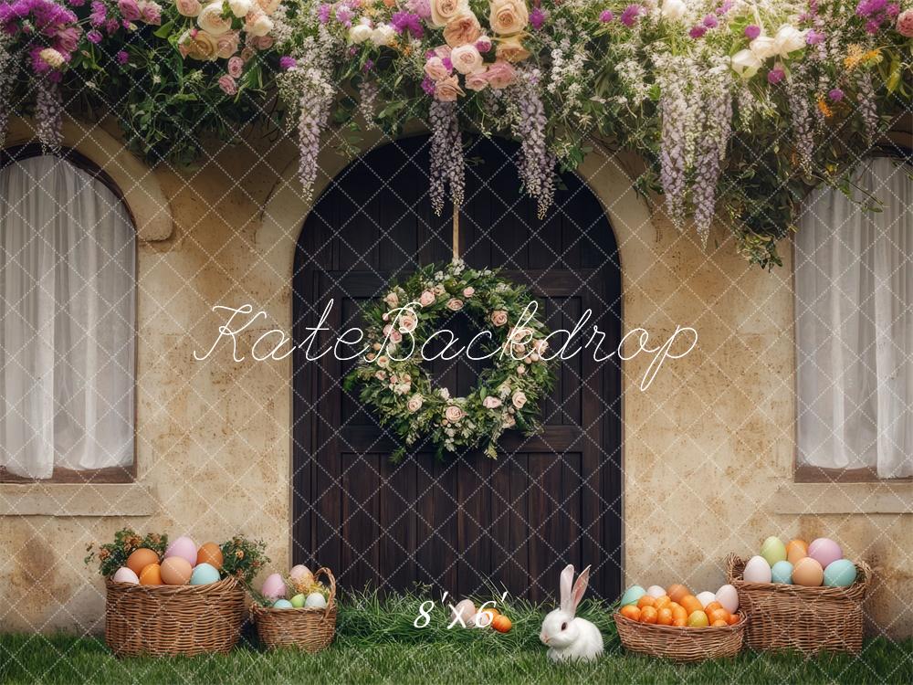 Kate Easter Bunny Floral Wreath Door Backdrop Designed by Mini MakeBelieve