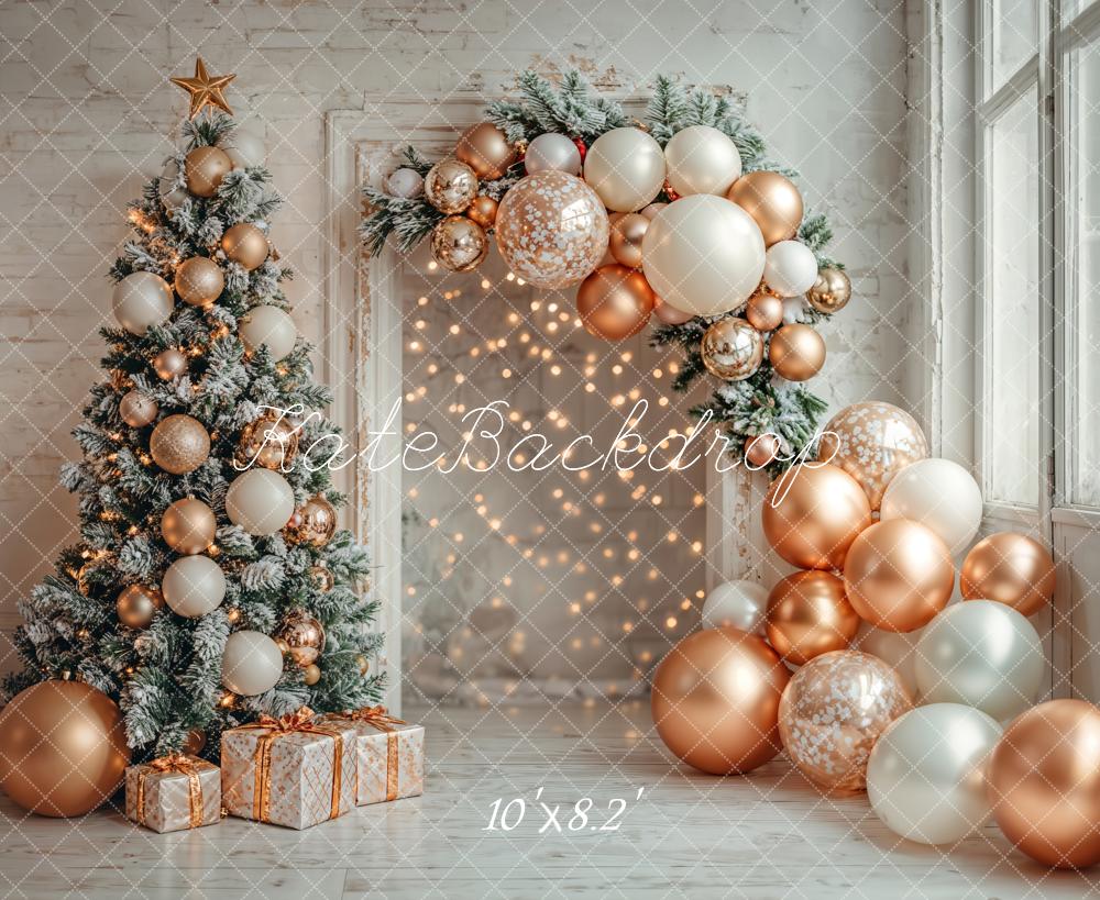 Kate Christmas Tree Balloon Arch Door Backdrop Designed by Emetselch