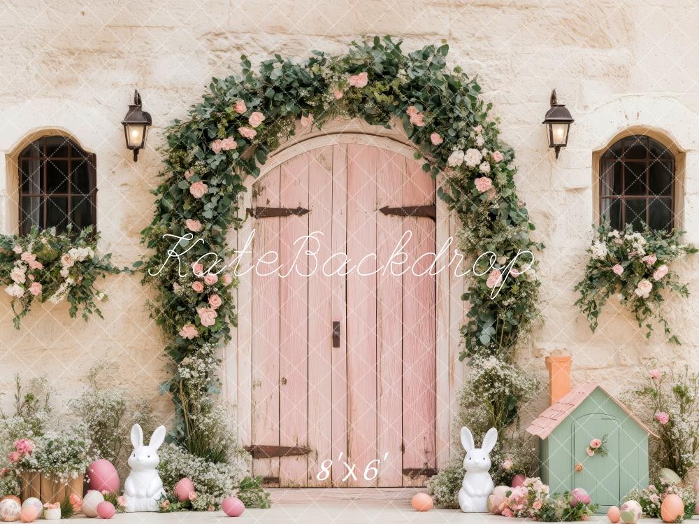 Kate Easter Bunny Floral Arch Pink Backdrop Designed by Patty Roberts