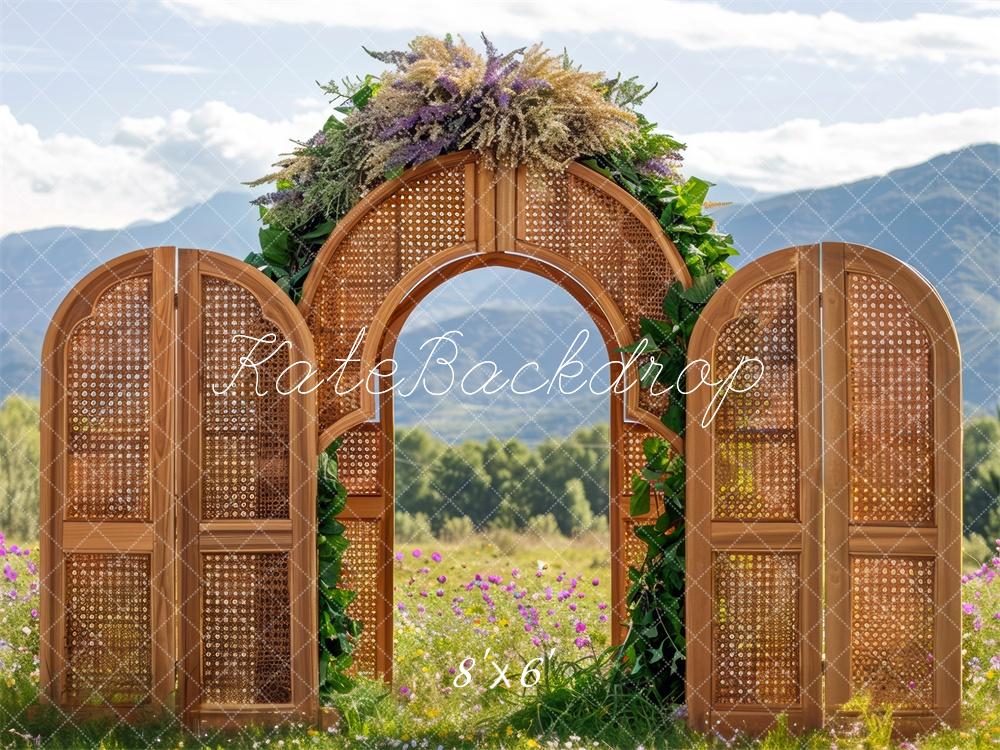 Kate Boho Spring Wooden Arch Exterior Backdrop Designed by Mini MakeBelieve