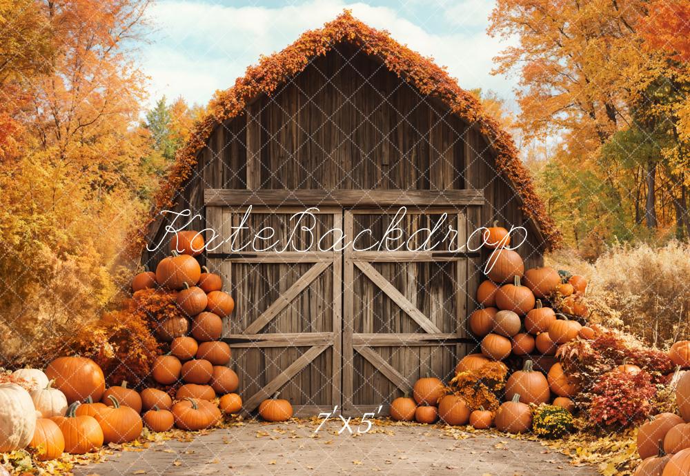 Fall Barn Maple Pumpkins Foto Achtergrond Designed by Emetselch