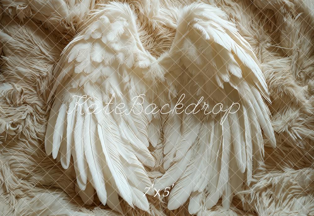 Kate Newborn Angel Wings Feather Fur Rug Floor Backdrop Designed by Emetselch