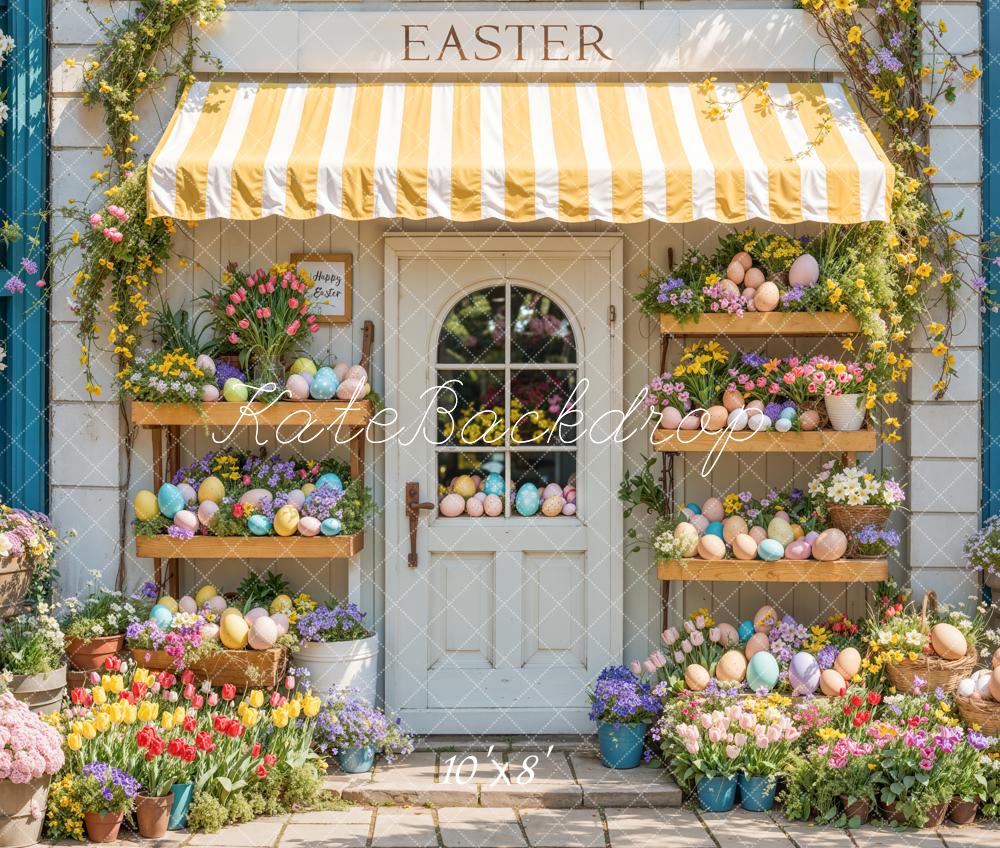 Kate Easter Floral Eggs Door Shop Backdrop Designed by Emetselch