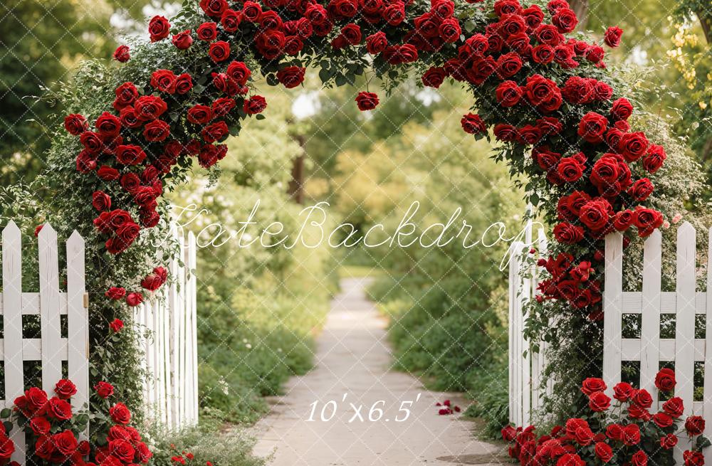 Kate Valentine Rose Arch Garden Path Backdrop Designed by Emetselch