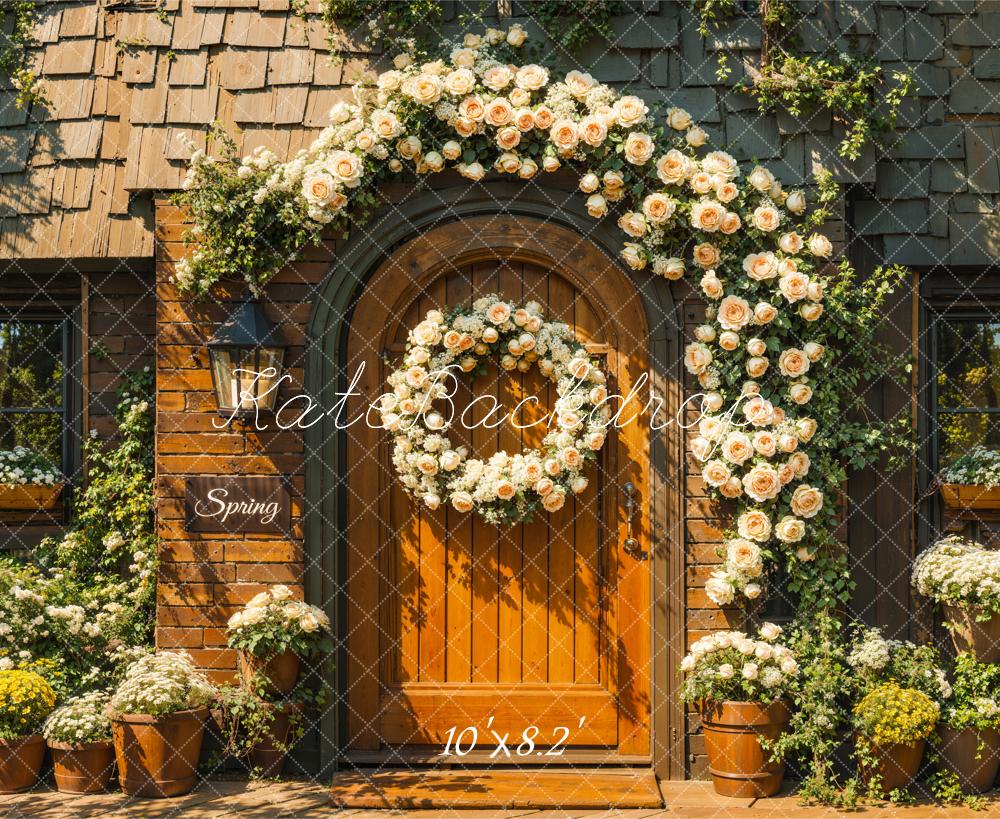 Kate Spring Floral Arch Door Sunshine Backdrop Designed by Emetselch