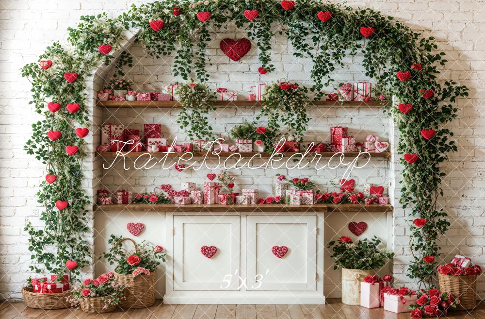 Lightning Deal #1 Kate Valentine's Day Floral Shelf Arch Backdrop Designed by Emetselch