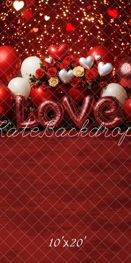 Kate Valentine's Day Love Balloons Roses Backdrop Designed by Emetselch