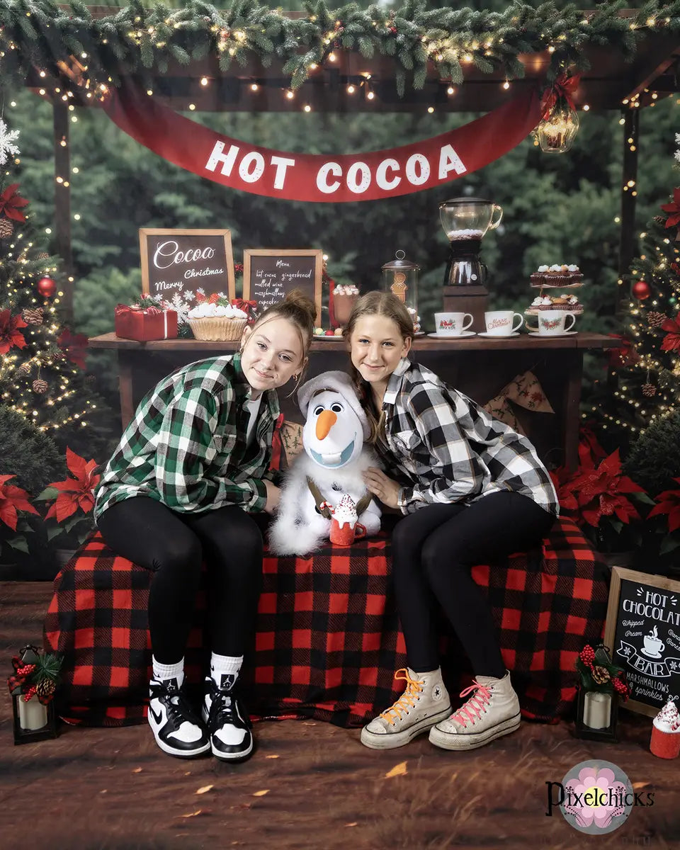 Kate Christmas Garden Hot Cocoa Booth Backdrop Designed by Emetselch