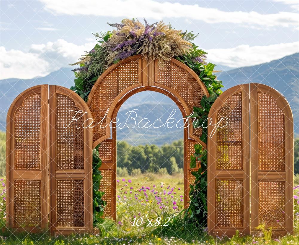 Kate Boho Spring Wooden Arch Exterior Backdrop Designed by Mini MakeBelieve