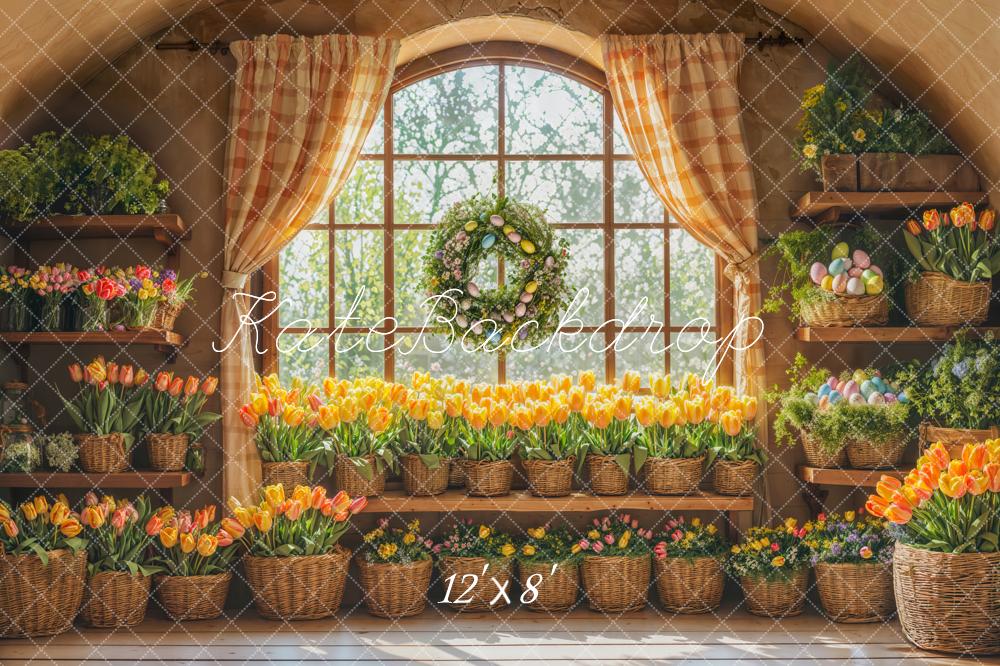 Kate Spring Tulip Easter Window Backdrop Designed by Emetselch