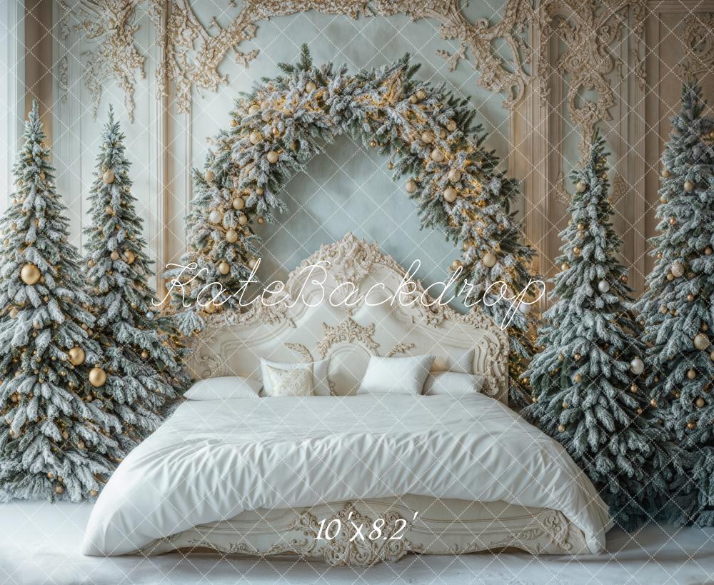 Kate Christmas Headboard White Retro Bed Backdrop Designed by Emetselch