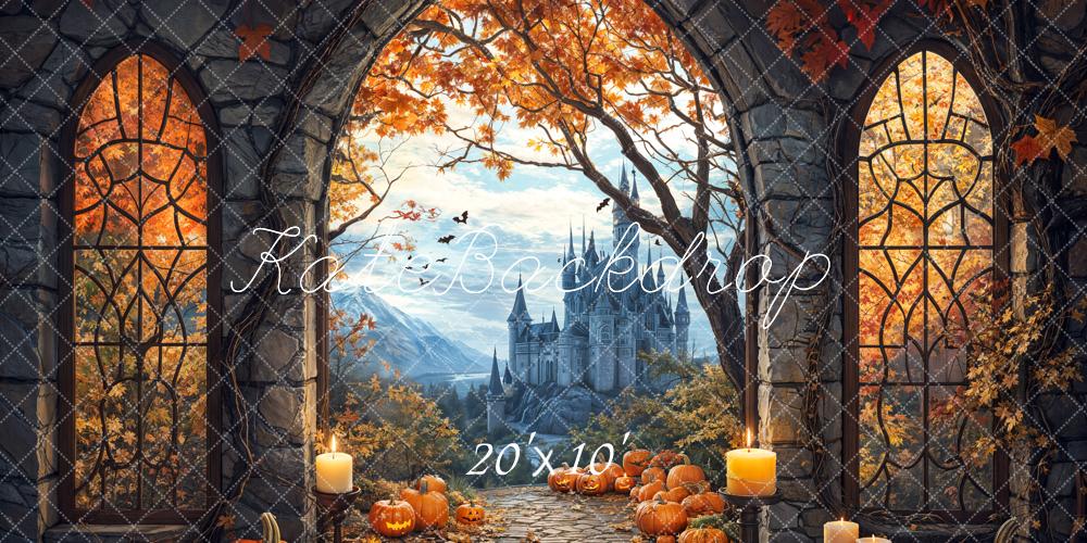 Arco di Halloween Maple Castle Pumpkin Backdrop Designed by Emetselch