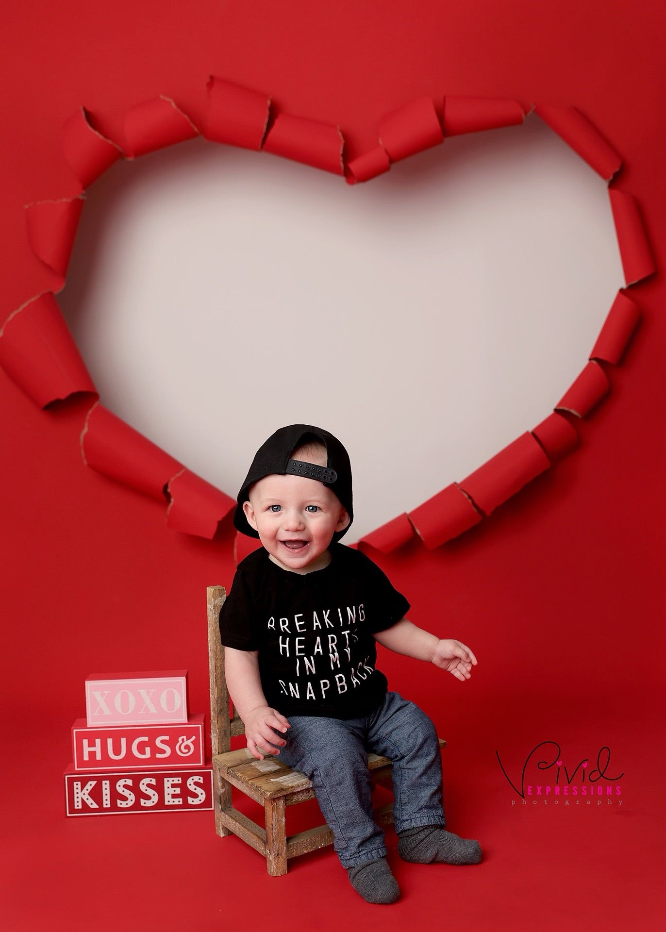 Kate Valentines Red Torn Heart Backdrop Designed by Melissa King