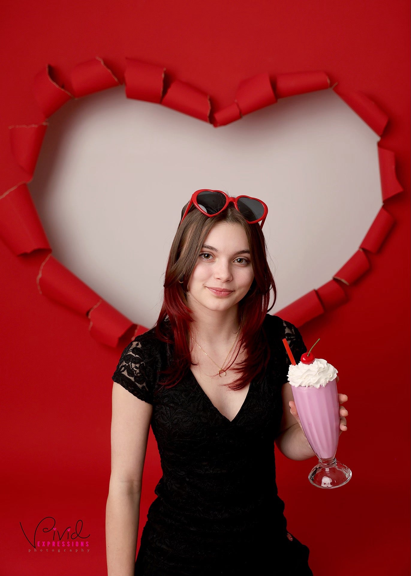 Kate Valentines Red Torn Heart Backdrop Designed by Melissa King