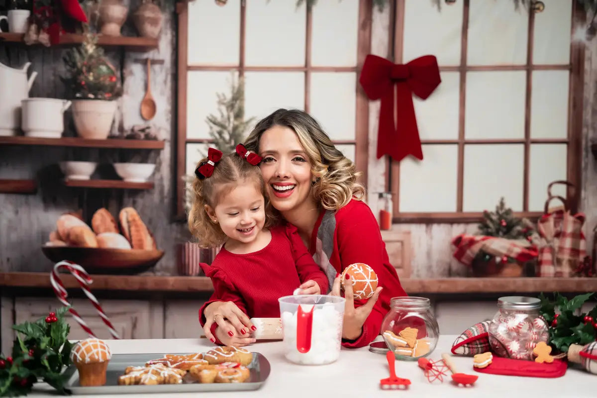 Wit Kerstkeuken Fleece Foto Achtergrond Ontworpen door Emetselch