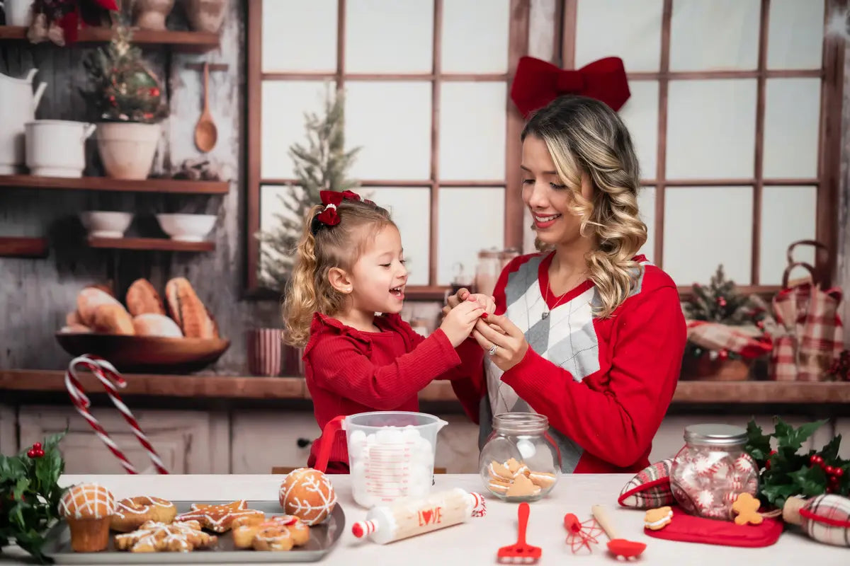 Wit Kerstkeuken Fleece Foto Achtergrond Ontworpen door Emetselch