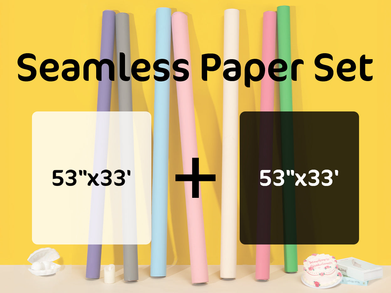 Kate Seamless Paper Backdrop Set (53"x33' & 53"x33')