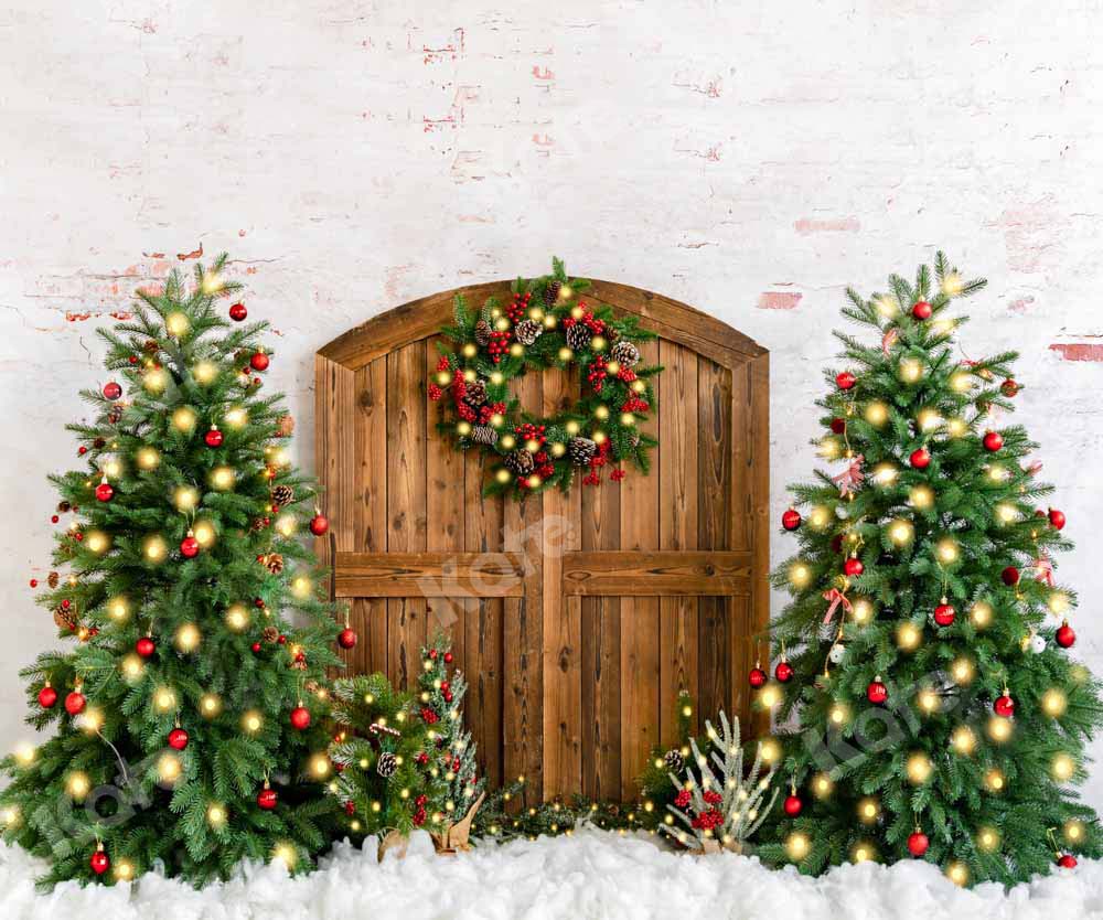 RTS Kate Christmas Tree Wreath Backdrop Snow Winter Designed by Emetselch