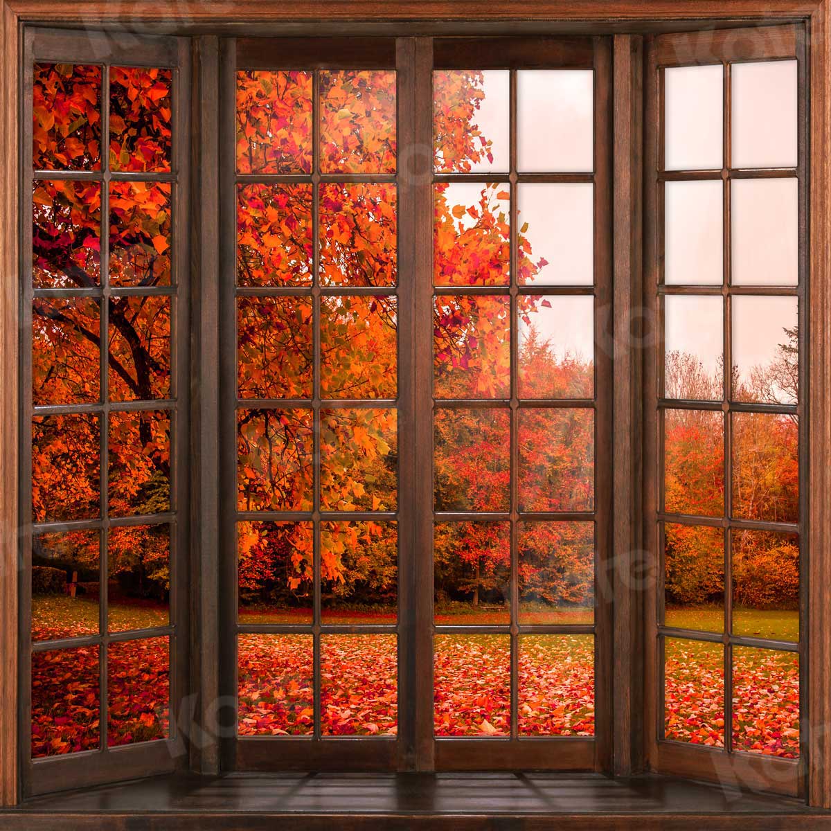 RTS Kate Fall Fallen Leaves Backdrop Outside The Window for Photography