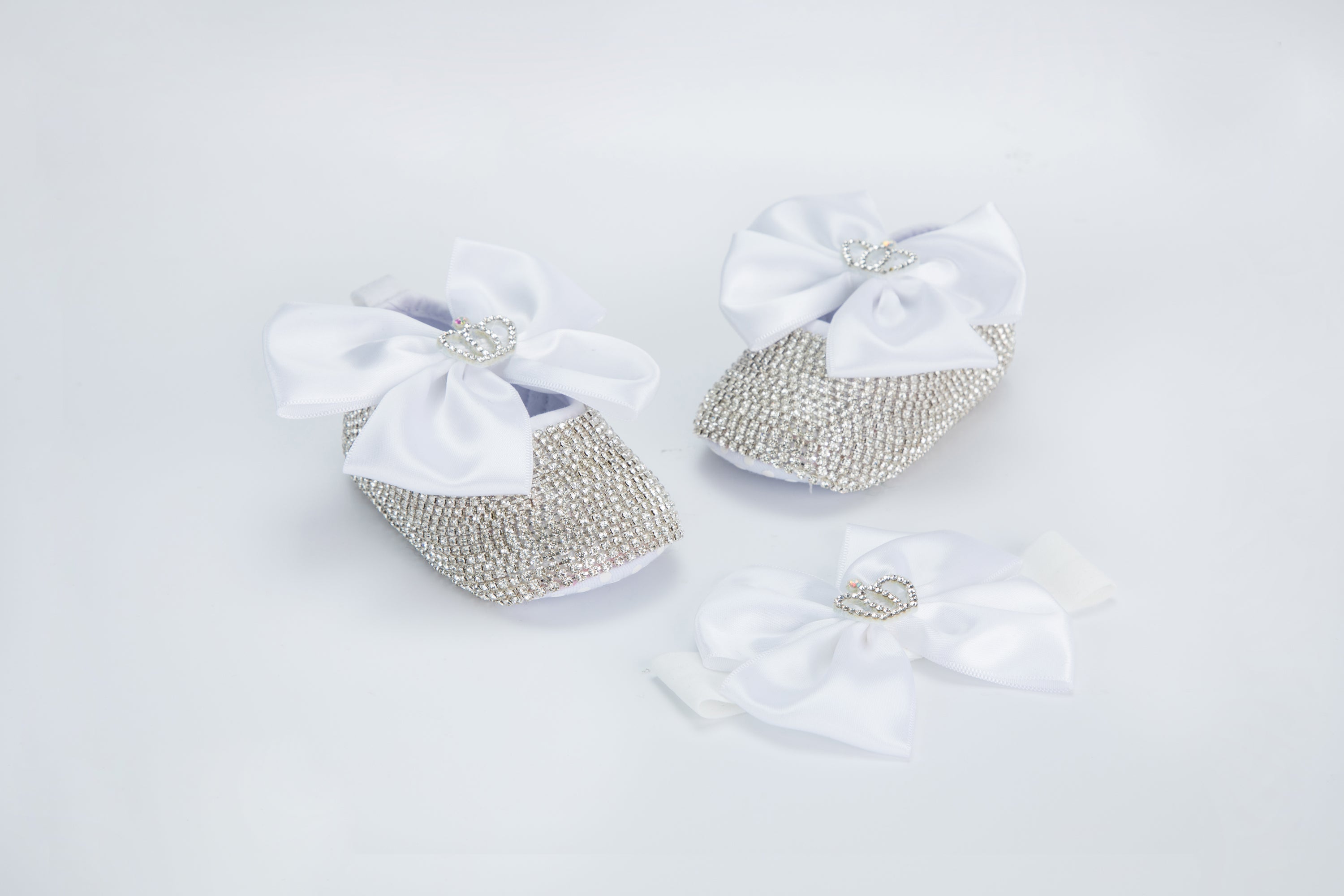 Kate 11cm Baby Shoes Crown Jewelry Rhinestone Big Bow with Headband Ba