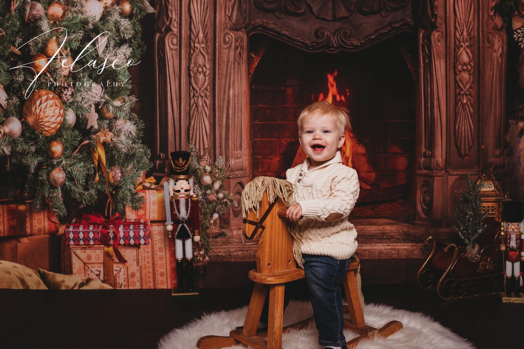 Kate Christmas Tree Fireplace Backdrop for Photography - Kate Backdrop