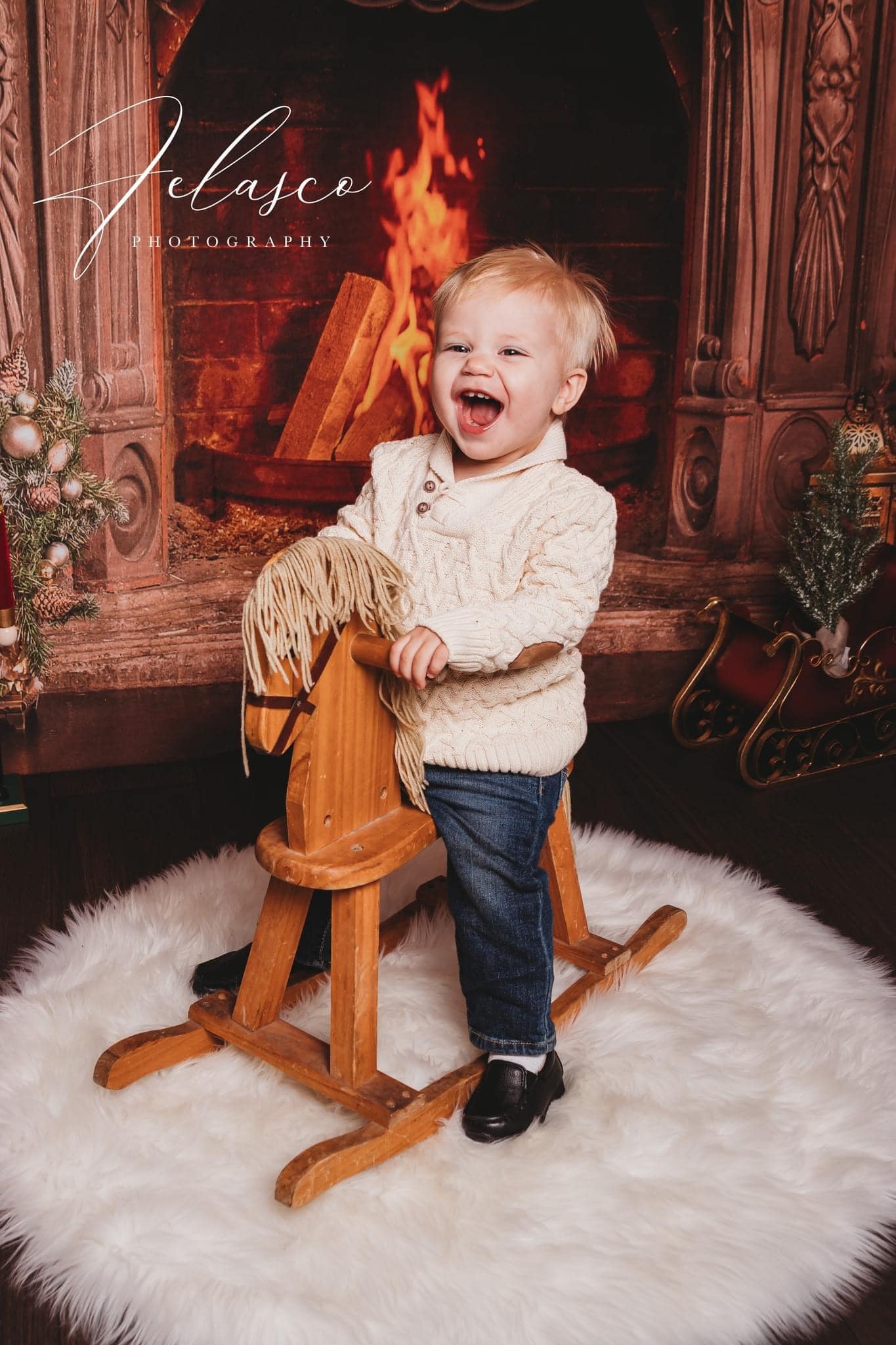 Kate Christmas Tree Fireplace Backdrop for Photography - Kate Backdrop