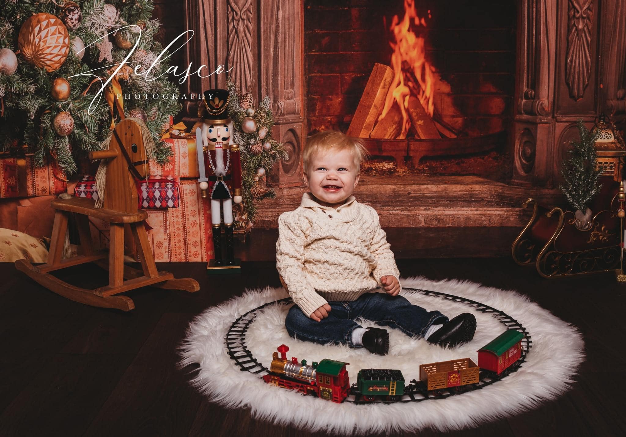 Kate Christmas Tree Fireplace Backdrop for Photography - Kate Backdrop