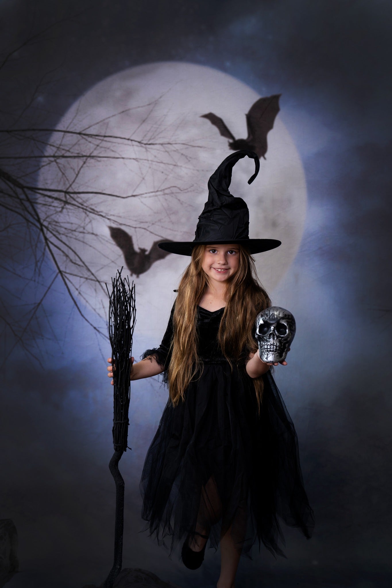 Halloween Kerkhof 's Nachts Achtergrond Ontworpen door Candice Compton