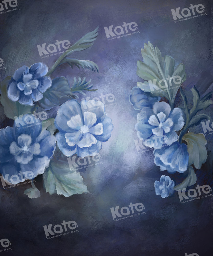 Kate Blue Purple Flower Backdrop Fine Art Designed by GQ