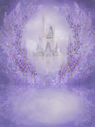 Kate Purple Floral Magic Castle Backdrop for Photography