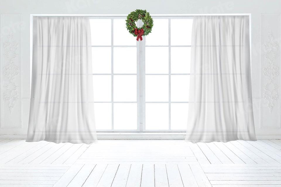 Kate Christmas White Curtain Retro Window Backdrop for Photography - Kate Backdrop