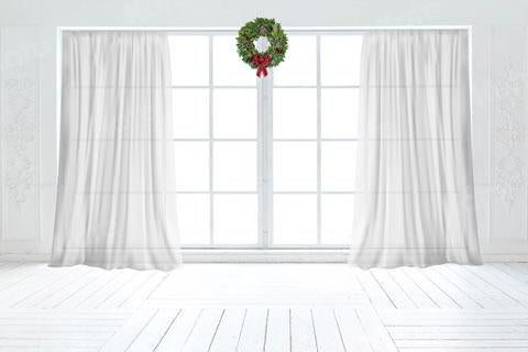 Kate Christmas White Curtain Retro Window Backdrop for Photography - Kate Backdrop