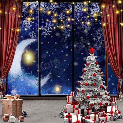 Kate Christmas Moon Window Snow Backdrop for Photography - Kate Backdrop