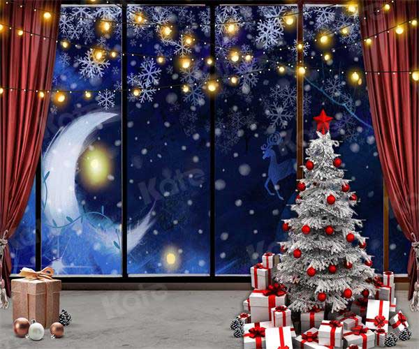 Kate Christmas Moon Window Snow Backdrop for Photography - Kate Backdrop