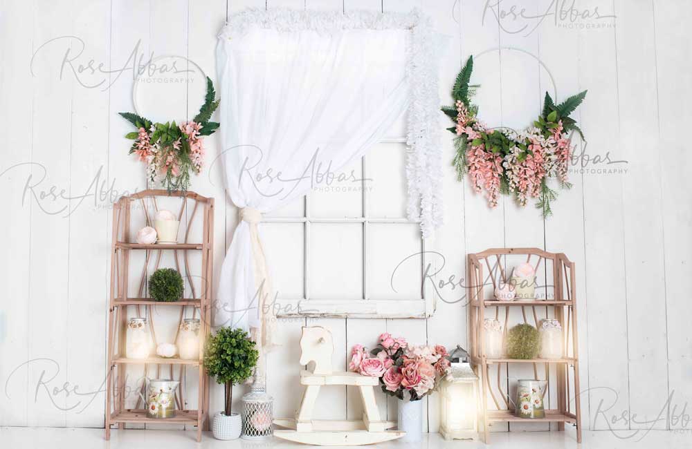 Kate Floral Little Girls Room Backdrop Designed By Rose Abbas - Kate Backdrop