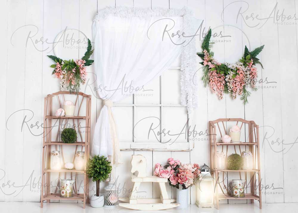 Kate Floral Little Girls Room Backdrop Designed By Rose Abbas - Kate Backdrop