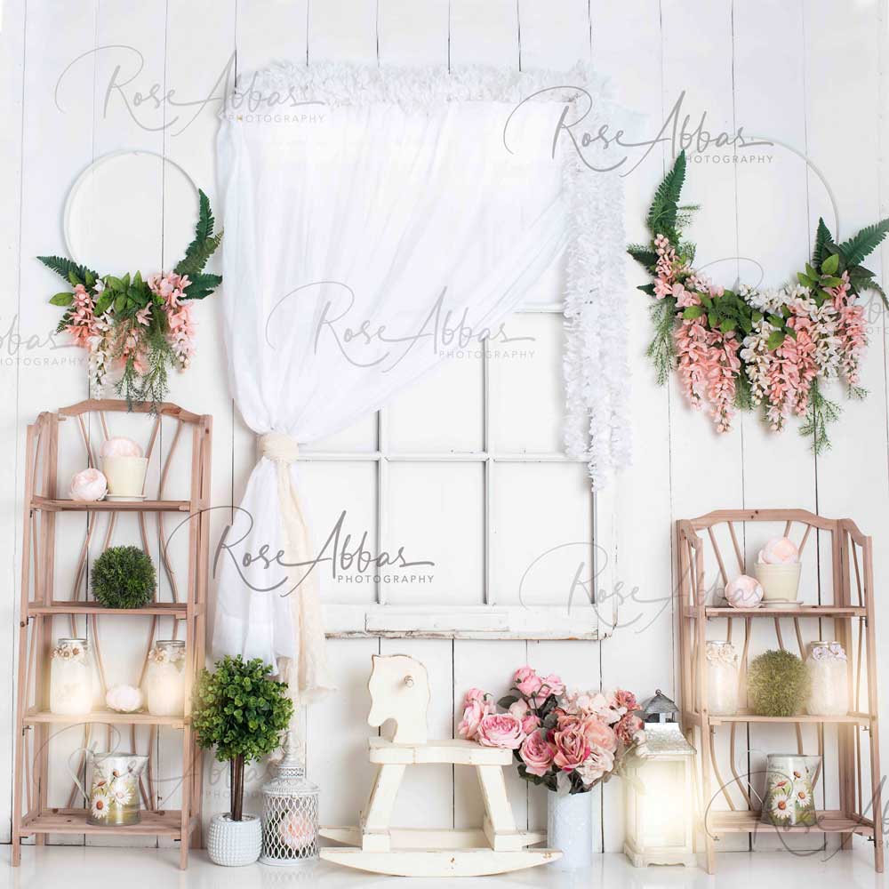 Kate Floral Little Girls Room Backdrop Designed By Rose Abbas - Kate Backdrop