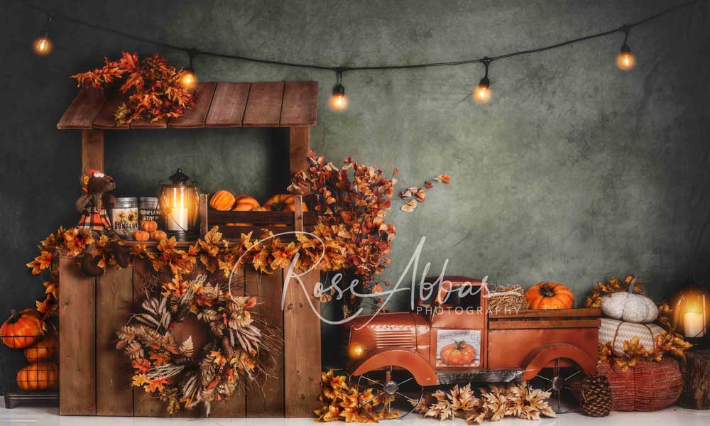 Kate Thanksgiving Fall Market With Truck Backdrop Designed By Rose Abbas - Kate Backdrop