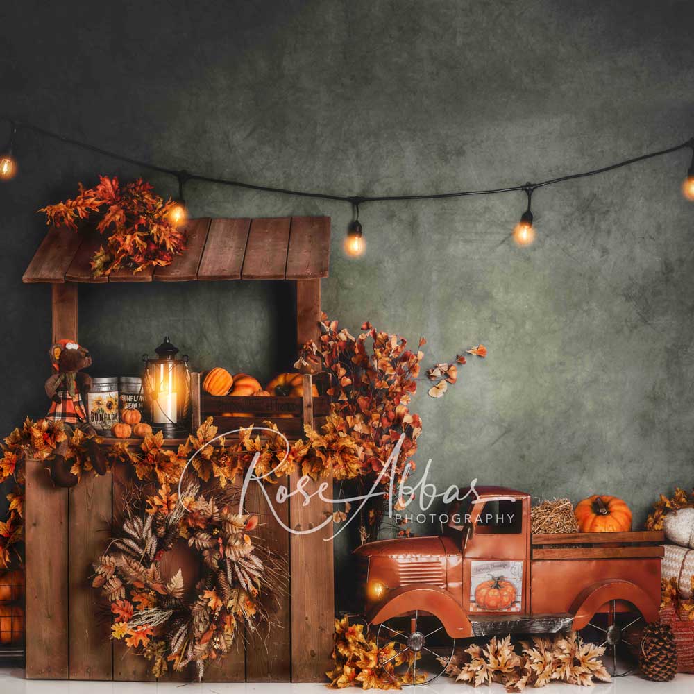 Kate Thanksgiving Fall Market With Truck Backdrop Designed By Rose Abbas - Kate Backdrop