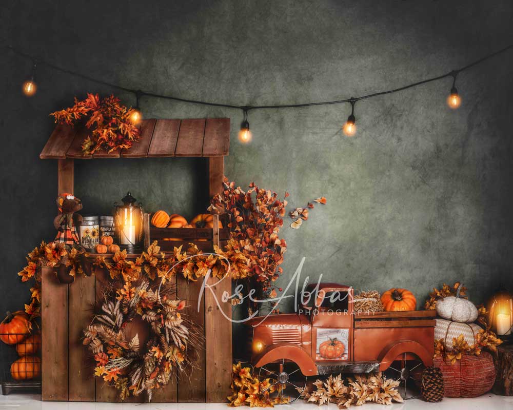 Kate Thanksgiving Fall Market With Truck Backdrop Designed By Rose Abbas - Kate Backdrop