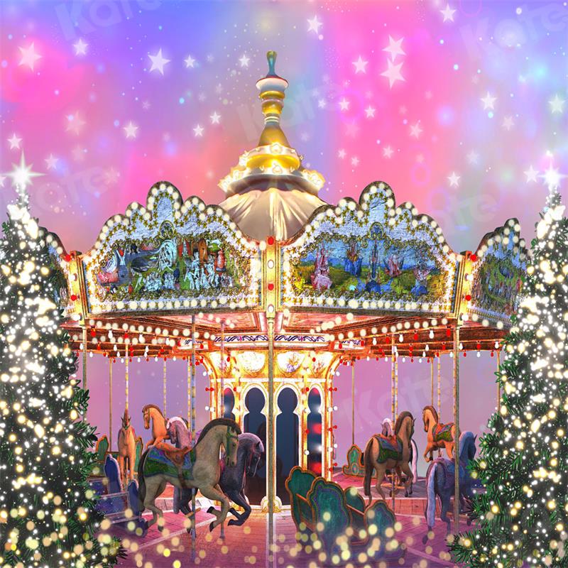 Kate Christmas Dream Carousel Backdrop for Photography - Kate Backdrop