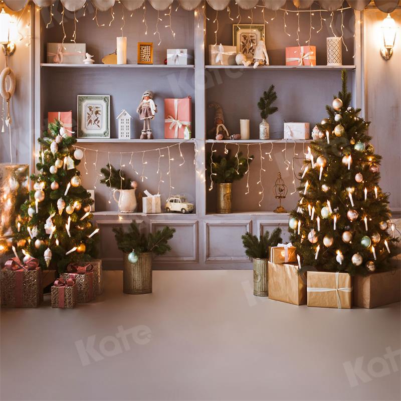 Kate Christmas Shop Tree Gift Backdrop for Photography - Kate Backdrop