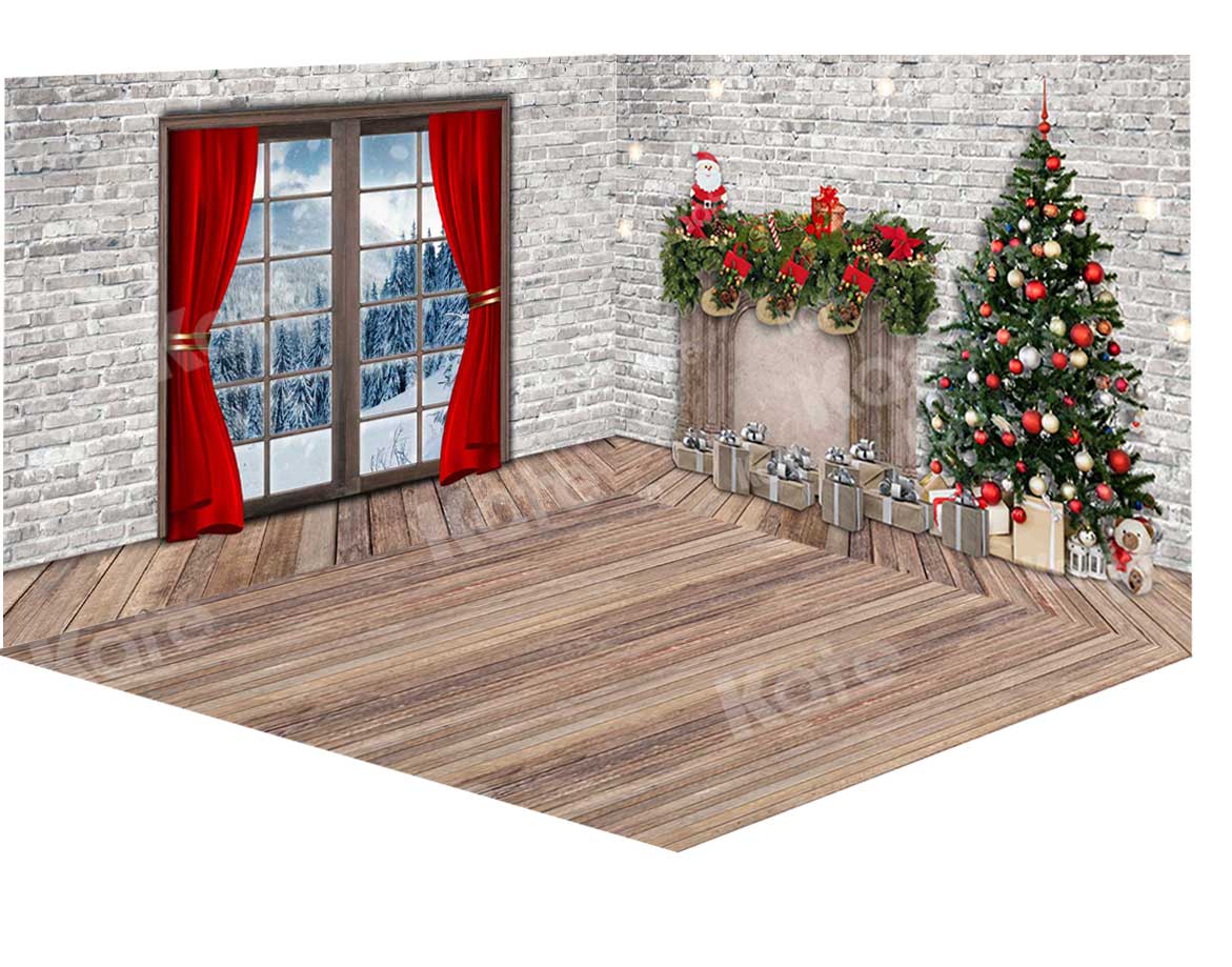 Kate Christmas Tree Winter Room Set(8ftx8ft&10ftx8ft&8ftx10ft) - Kate Backdrop
