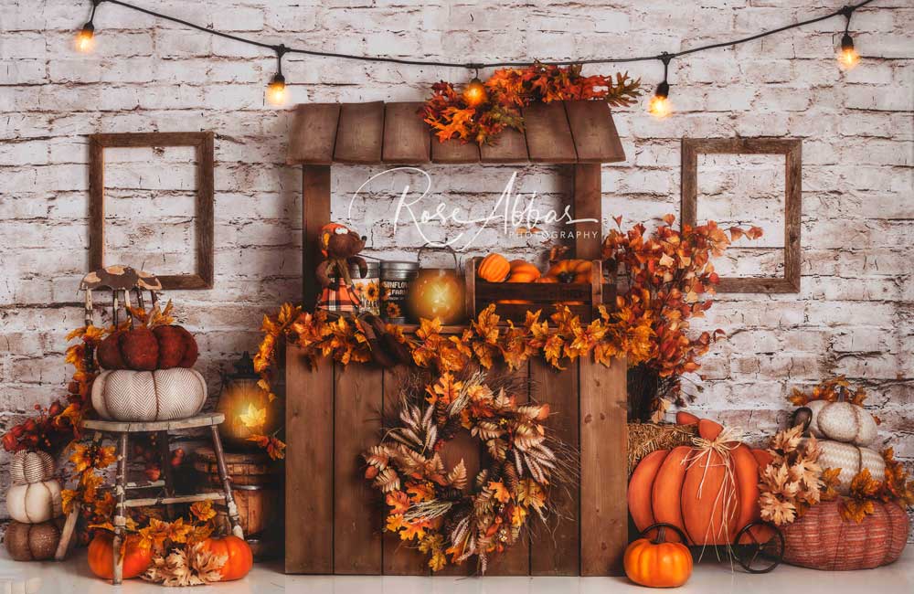 Kate Autumn Pumpkin Backdrop Fall Designed By Rose Abbas - Kate Backdrop